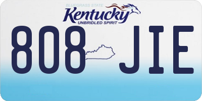 KY license plate 808JIE