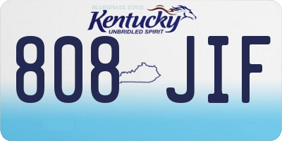 KY license plate 808JIF