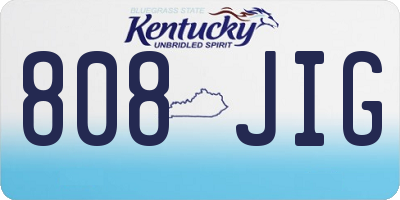 KY license plate 808JIG