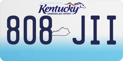 KY license plate 808JII
