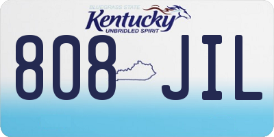 KY license plate 808JIL