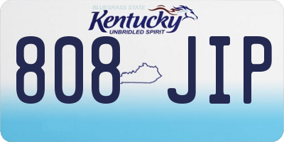 KY license plate 808JIP