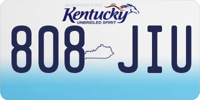 KY license plate 808JIU