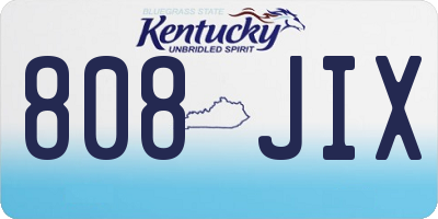 KY license plate 808JIX