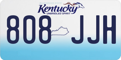 KY license plate 808JJH