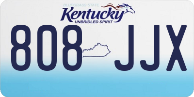 KY license plate 808JJX