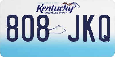 KY license plate 808JKQ