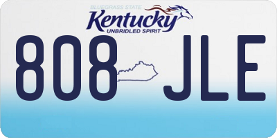 KY license plate 808JLE