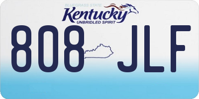 KY license plate 808JLF