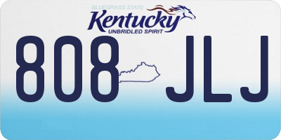 KY license plate 808JLJ