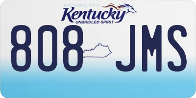 KY license plate 808JMS
