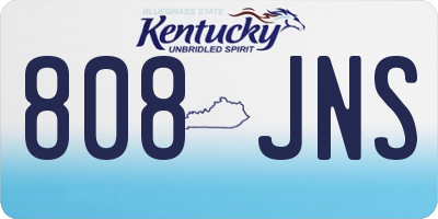 KY license plate 808JNS