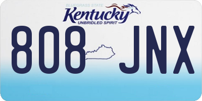KY license plate 808JNX
