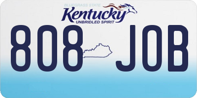 KY license plate 808JOB