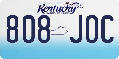 KY license plate 808JOC