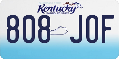KY license plate 808JOF
