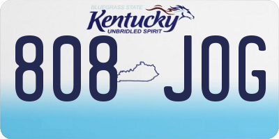 KY license plate 808JOG