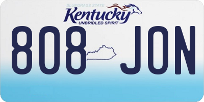 KY license plate 808JON