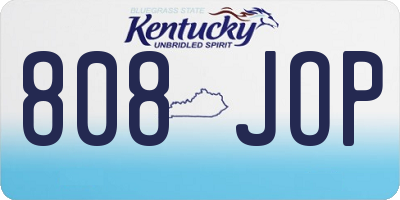 KY license plate 808JOP