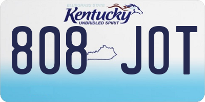 KY license plate 808JOT