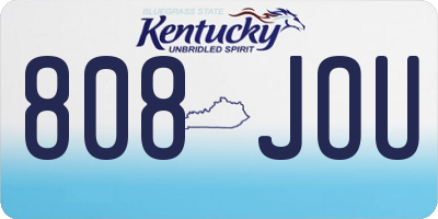 KY license plate 808JOU