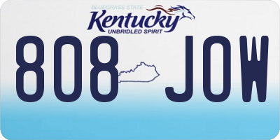KY license plate 808JOW