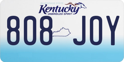 KY license plate 808JOY