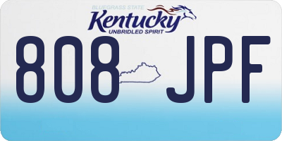 KY license plate 808JPF