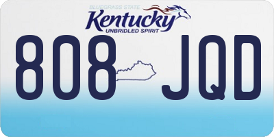 KY license plate 808JQD