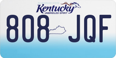 KY license plate 808JQF
