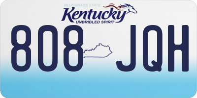KY license plate 808JQH