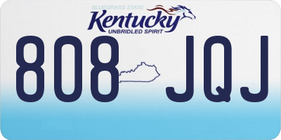 KY license plate 808JQJ