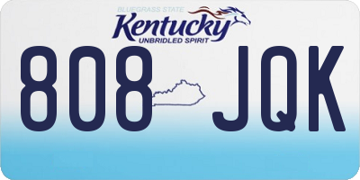 KY license plate 808JQK