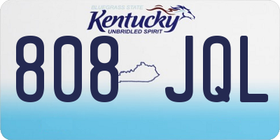 KY license plate 808JQL