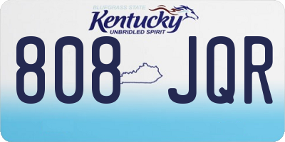 KY license plate 808JQR
