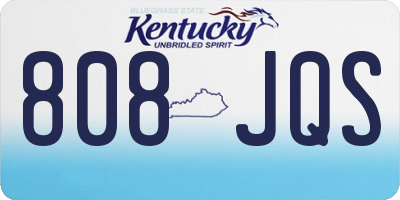 KY license plate 808JQS