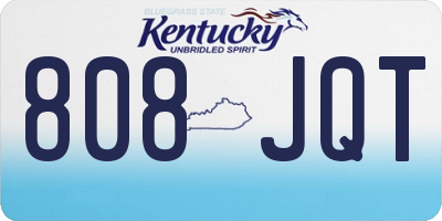 KY license plate 808JQT