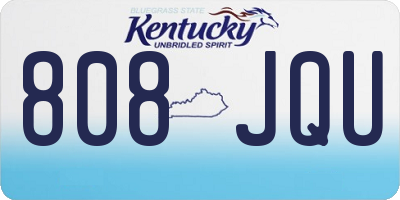KY license plate 808JQU