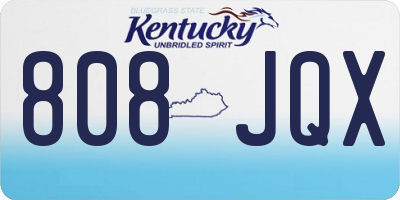 KY license plate 808JQX