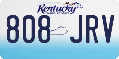KY license plate 808JRV