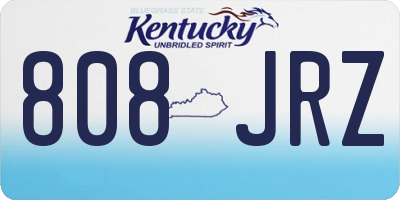 KY license plate 808JRZ