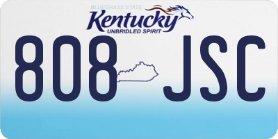 KY license plate 808JSC