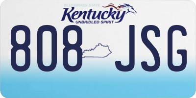 KY license plate 808JSG
