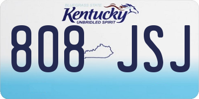 KY license plate 808JSJ