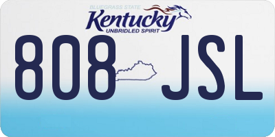 KY license plate 808JSL