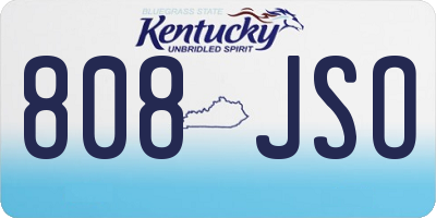 KY license plate 808JSO