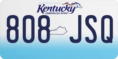 KY license plate 808JSQ