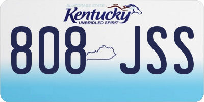 KY license plate 808JSS