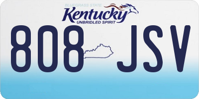 KY license plate 808JSV