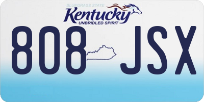 KY license plate 808JSX